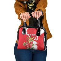 Personalized Luxembourg Goldcrest Regulus Shoulder Handbag Red Roses