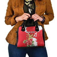 Personalized Luxembourg Goldcrest Regulus Shoulder Handbag Red Roses