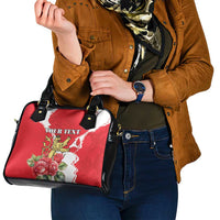 Personalized Luxembourg Goldcrest Regulus Shoulder Handbag Red Roses