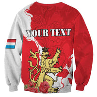 Personalized Luxembourg Goldcrest Regulus Sweatshirt Red Roses - Wonder Print Shop