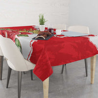 Personalized Luxembourg Goldcrest Regulus Tablecloth Red Roses - Wonder Print Shop