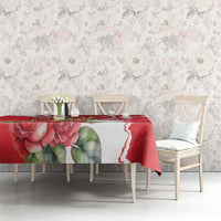 Personalized Luxembourg Goldcrest Regulus Tablecloth Red Roses - Wonder Print Shop