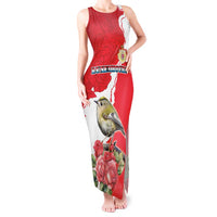Personalized Luxembourg Goldcrest Regulus Tank Maxi Dress Red Roses - Wonder Print Shop