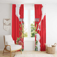 Personalized Luxembourg Goldcrest Regulus Window Curtain Red Roses - Wonder Print Shop