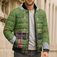 Christmas Costume Elf Bomber Puffer Jacket Classic Green Xmas Style - Wonder Print Shop