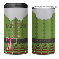 Christmas Costume Elf 4 in 1 Can Cooler Tumbler Classic Green Xmas Style - Wonder Print Shop