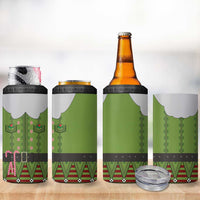 Christmas Costume Elf 4 in 1 Can Cooler Tumbler Classic Green Xmas Style - Wonder Print Shop