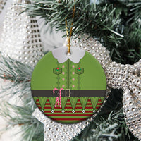 Christmas Costume Elf Ceramic Ornament Classic Green Xmas Style - Wonder Print Shop