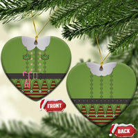 Christmas Costume Elf Ceramic Ornament Classic Green Xmas Style - Wonder Print Shop
