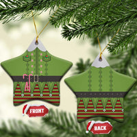 Christmas Costume Elf Ceramic Ornament Classic Green Xmas Style - Wonder Print Shop