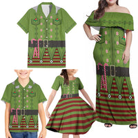Christmas Costume Elf Family Matching Off Shoulder Maxi Dress and Hawaiian Shirt Classic Green Xmas Style - Wonder Print Shop