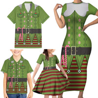 Christmas Costume Elf Family Matching Short Sleeve Bodycon Dress and Hawaiian Shirt Classic Green Xmas Style - Wonder Print Shop
