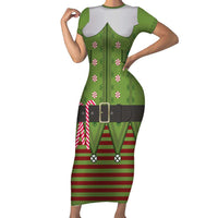 Christmas Costume Elf Family Matching Short Sleeve Bodycon Dress and Hawaiian Shirt Classic Green Xmas Style - Wonder Print Shop