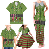 Christmas Costume Elf Family Matching Tank Maxi Dress and Hawaiian Shirt Classic Green Xmas Style - Wonder Print Shop