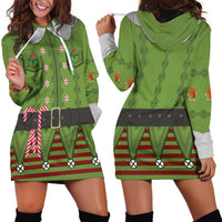 Christmas Costume Elf Hoodie Dress Classic Green Xmas Style - Wonder Print Shop