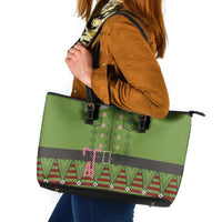 Christmas Costume Elf Leather Tote Bag Classic Green Xmas Style - Wonder Print Shop