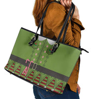 Christmas Costume Elf Leather Tote Bag Classic Green Xmas Style - Wonder Print Shop