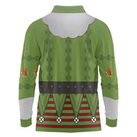 Christmas Costume Elf Long Sleeve Polo Shirt Classic Green Xmas Style - Wonder Print Shop