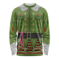 Christmas Costume Elf Long Sleeve Shirt Classic Green Xmas Style - Wonder Print Shop