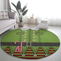 Christmas Costume Elf Round Carpet Classic Green Xmas Style - Wonder Print Shop
