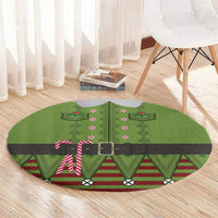 Christmas Costume Elf Round Carpet Classic Green Xmas Style - Wonder Print Shop
