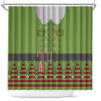 Christmas Costume Elf Shower Curtain Classic Green Xmas Style - Wonder Print Shop