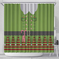 Christmas Costume Elf Shower Curtain Classic Green Xmas Style - Wonder Print Shop