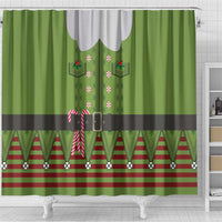 Christmas Costume Elf Shower Curtain Classic Green Xmas Style - Wonder Print Shop