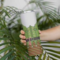 Christmas Costume Elf Skinny Tumbler Classic Green Xmas Style - Wonder Print Shop