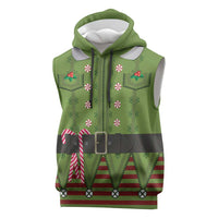 Christmas Costume Elf Sleeveless Hoodie Classic Green Xmas Style - Wonder Print Shop