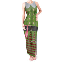 Christmas Costume Elf Tank Maxi Dress Classic Green Xmas Style - Wonder Print Shop