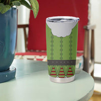 Christmas Costume Elf Tumbler Cup Classic Green Xmas Style - Wonder Print Shop