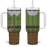 Christmas Costume Elf Tumbler With Handle Classic Green Xmas Style - Wonder Print Shop