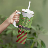 Christmas Costume Elf Tumbler With Handle Classic Green Xmas Style - Wonder Print Shop