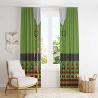 Christmas Costume Elf Window Curtain Classic Green Xmas Style - Wonder Print Shop