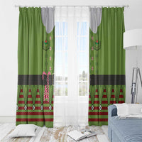 Christmas Costume Elf Window Curtain Classic Green Xmas Style - Wonder Print Shop