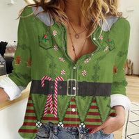 Christmas Costume Elf Women Casual Shirt Classic Green Xmas Style - Wonder Print Shop