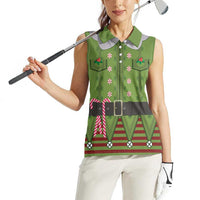 Christmas Costume Elf Women Sleeveless Polo Shirt Classic Green Xmas Style - Wonder Print Shop