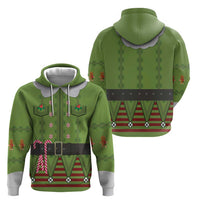 Christmas Costume Elf Zip Hoodie Classic Green Xmas Style - Wonder Print Shop