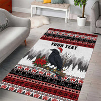F Caw F Christmas Raven Personalized Area Rug Holiday Crow Festive - Wonder Print Shop