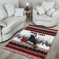 F Caw F Christmas Raven Personalized Area Rug Holiday Crow Festive - Wonder Print Shop