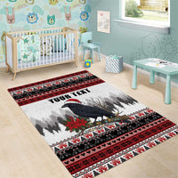 F Caw F Christmas Raven Personalized Area Rug Holiday Crow Festive - Wonder Print Shop