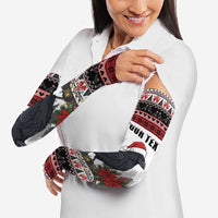 F Caw F Christmas Raven Personalized Arm Sleeves Holiday Crow Festive - Wonder Print Shop