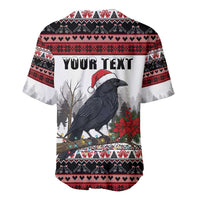 F Caw F Christmas Raven Personalized Baseball Jersey Holiday Crow Festive - Wonder Print Shop