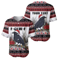 F Caw F Christmas Raven Personalized Baseball Jersey Holiday Crow Festive - Wonder Print Shop