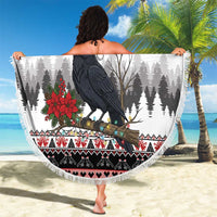 F Caw F Christmas Raven Personalized Beach Blanket Holiday Crow Festive - Wonder Print Shop