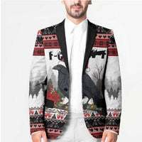 F Caw F Christmas Raven Personalized Blazer Holiday Crow Festive - Wonder Print Shop