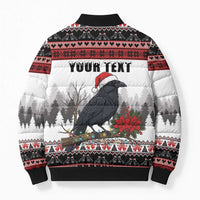 F Caw F Christmas Raven Personalized Bomber Puffer Jacket Holiday Crow Festive - Wonder Print Shop