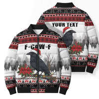 F Caw F Christmas Raven Personalized Bomber Puffer Jacket Holiday Crow Festive - Wonder Print Shop