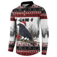 F Caw F Christmas Raven Personalized Button Sweatshirt Holiday Crow Festive - Wonder Print Shop